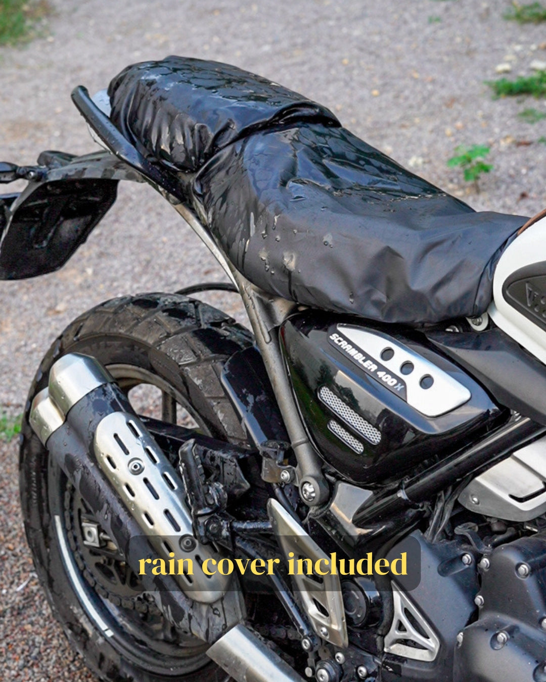 Triumph Scrambler400x seat cover - Grid stitch - Black